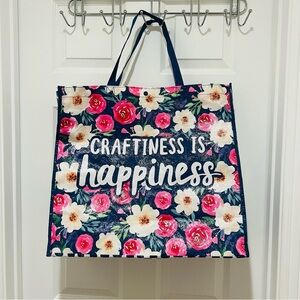 Micheals XLarge Floral Tote shopping bag reusable eco friendly